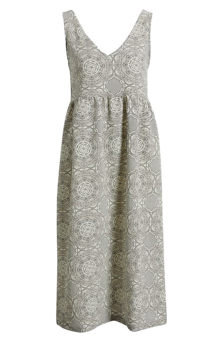 Bobeau Tie Back Sleeveless Midi Dress, Alternate, color, Antique White Medallion