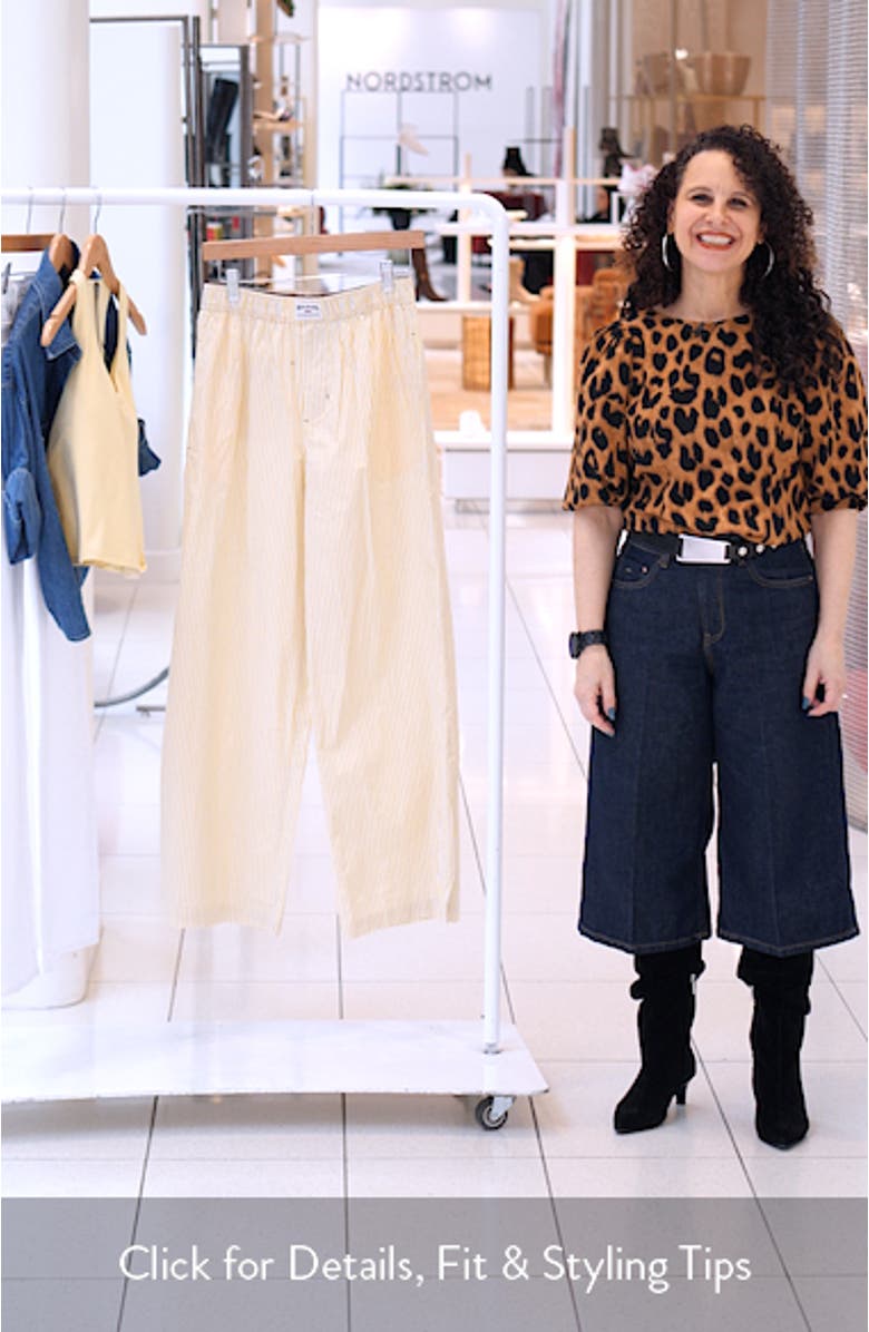 Stripe Cotton Straight Leg Pants, sales video thumbnail