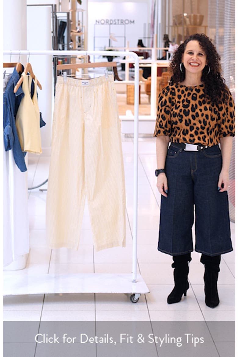 Stripe Cotton Straight Leg Pants video