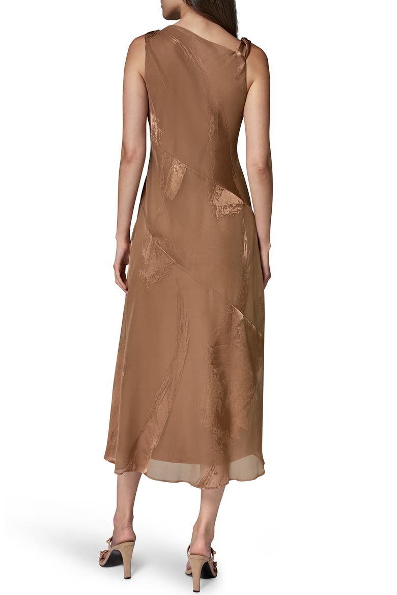 Satin Burnout Cocktail Dress, Alternate, color, CAMEL