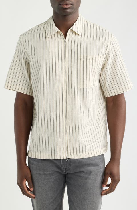 Sears Seersucker Zip Shirt