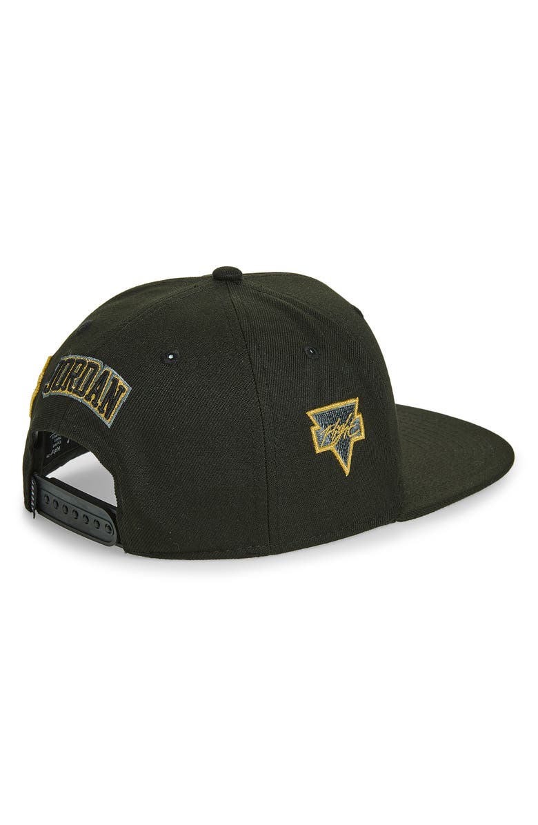 Jordan Kids' See Me Shine Flat Brim Snapback Baseball Cap, Alternate, color, Black/ Gold