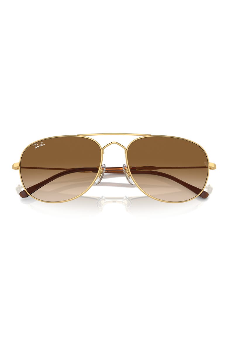 Bain Bridge 57mm Pillow Gradient Aviator Sunglasses, Alternate, color, GOLD FLASH