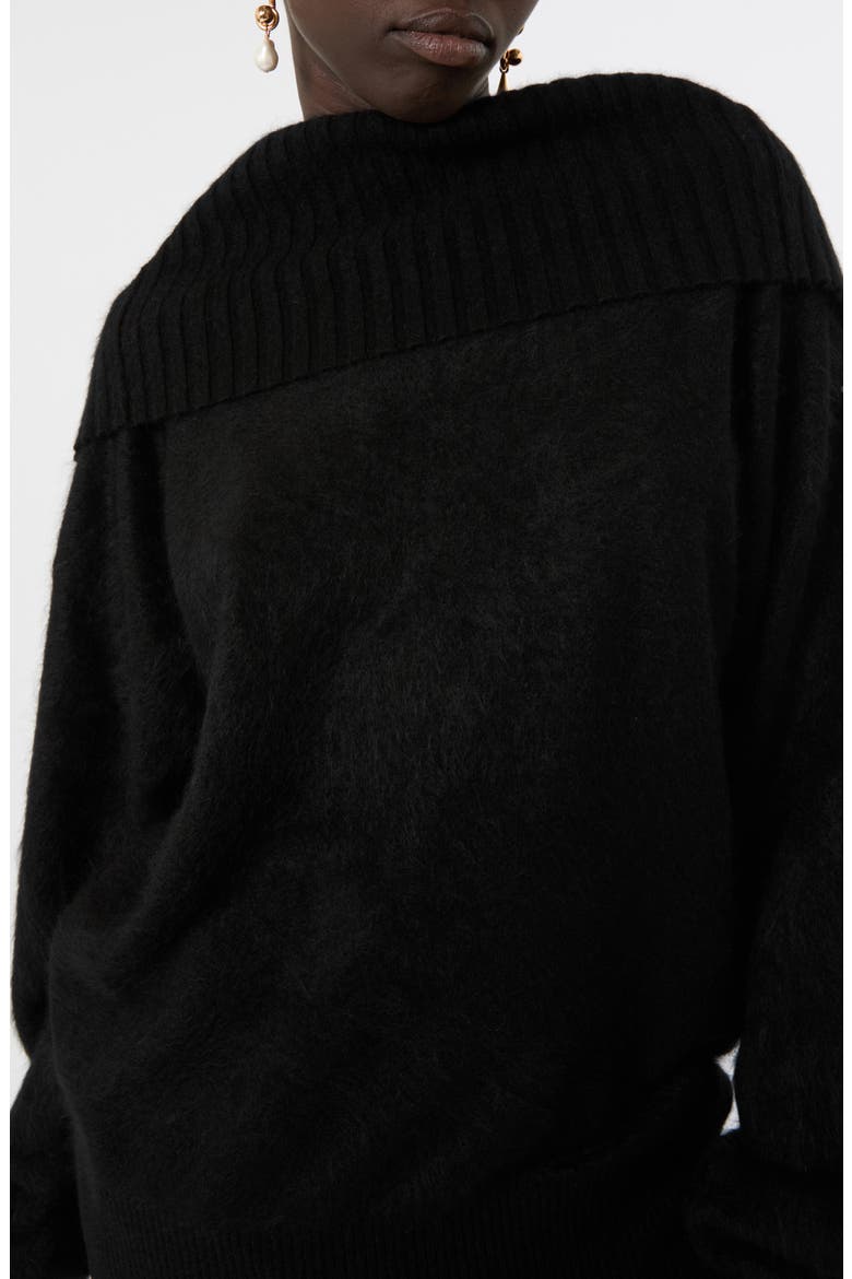 Off the Shoulder Wool Sweater, Alternate, color, BLACK