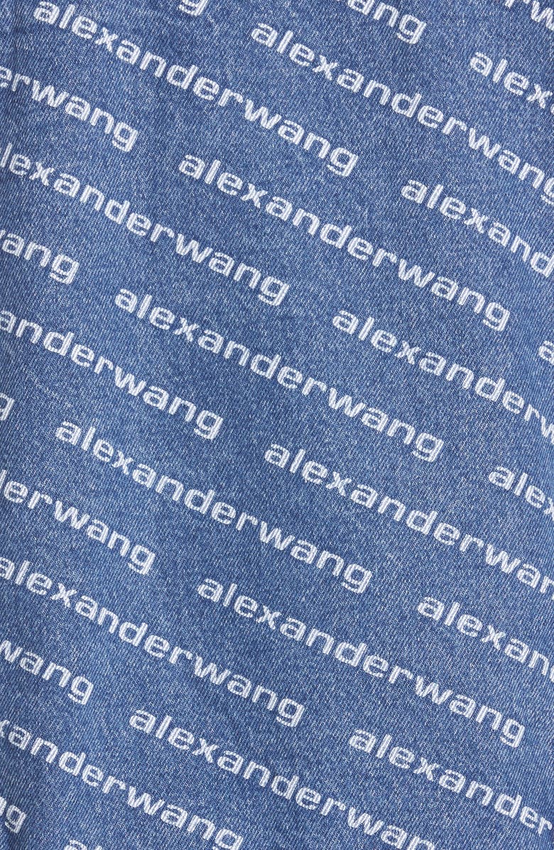 Alexander Wang Logo Print Denim Trucker Jacket, Alternate, color, 