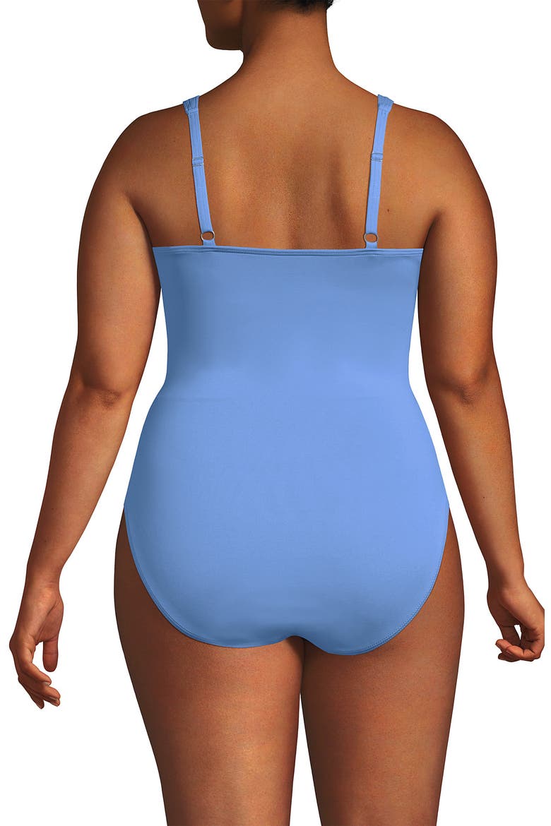 Plus Size Sweetheart Underwire Wrap One Piece Swimsuit, Alternate, color, Lake Blue