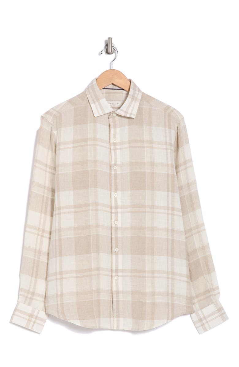 Bugatchi Axel Long Sleeve Linen Button-Up Shirt, Alternate, color,
