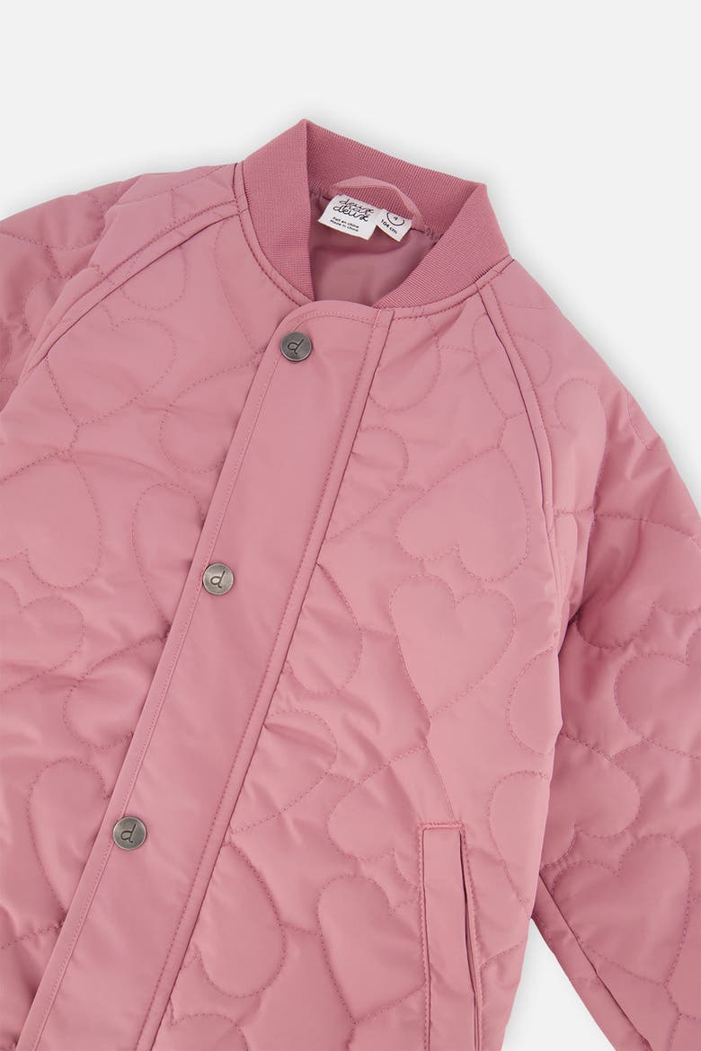 Heart Quilted Raglan Sleeve Zip Pocket Jacket, Alternate, color, Mauve Pink