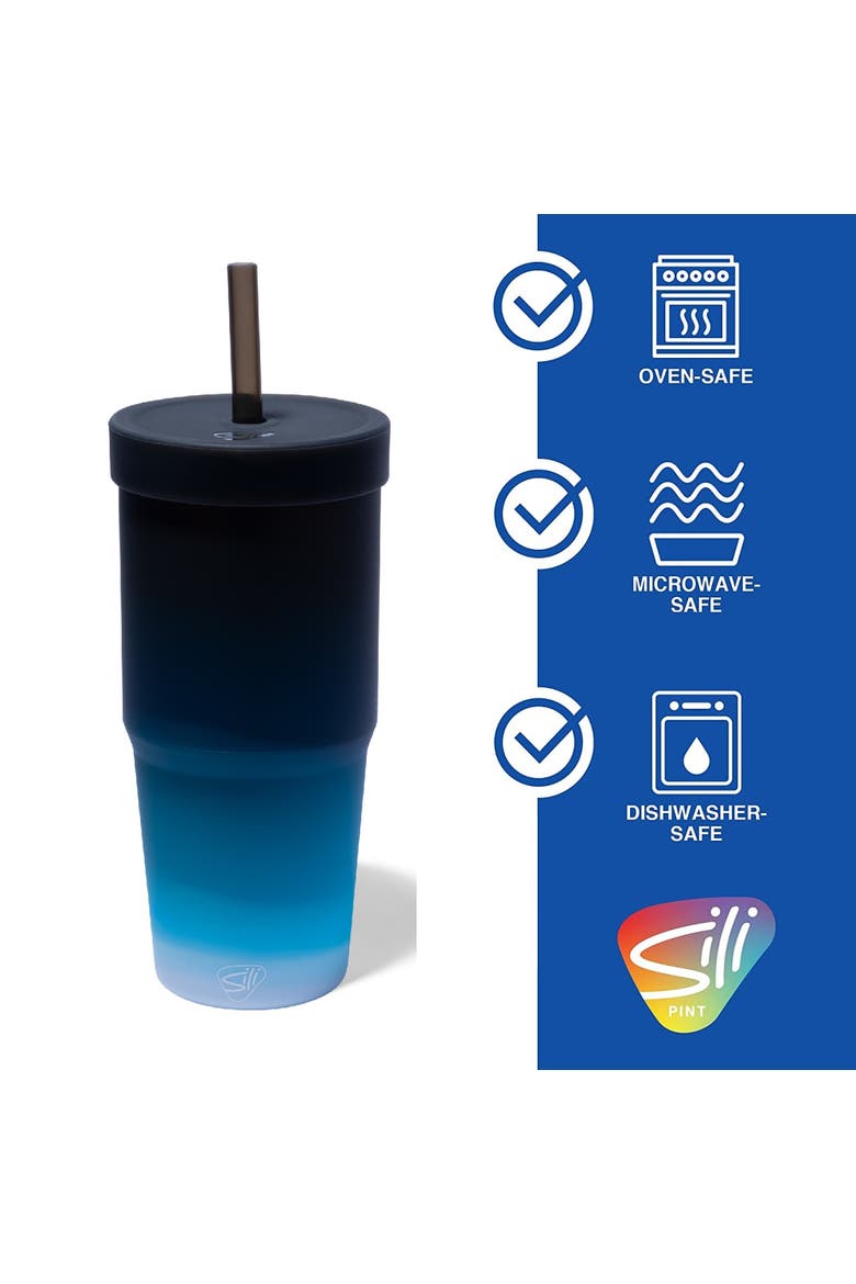 Silicone 32Oz Straw Tumblers 2 Pack, Alternate, color, Multicolored