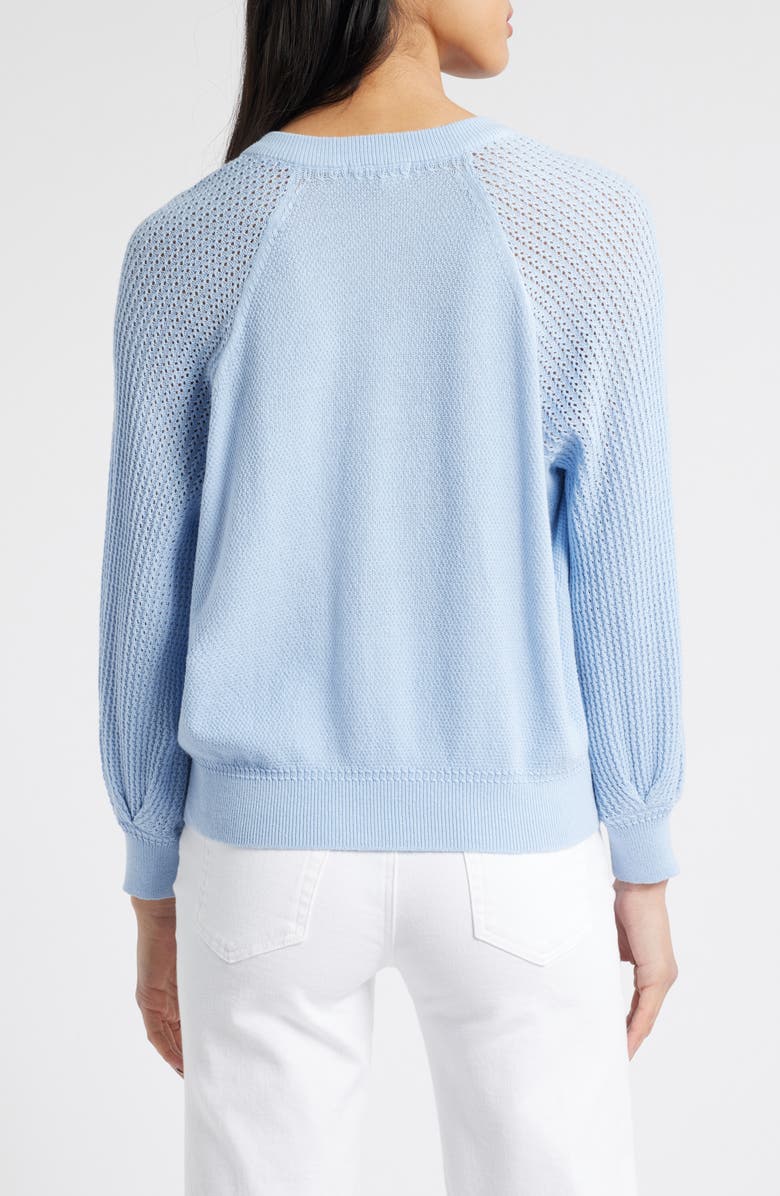 Wit & Wisdom V-Notch Sweater, Alternate, color, Blue Crush