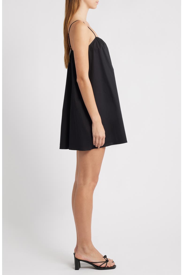 Casey Stretch Cotton Cami Dress, Alternate, color, BLACK