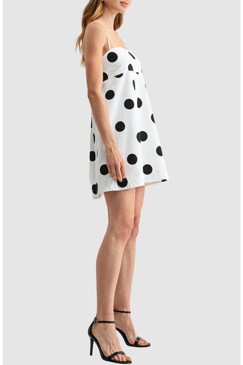 Babydoll Minidress, Alternate, color, WHITE BLACK DOT