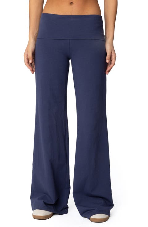 Wide Leg Foldover Pants