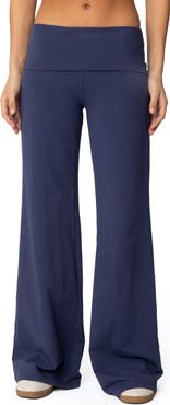 EDIKTED Wide Leg Foldover Pants