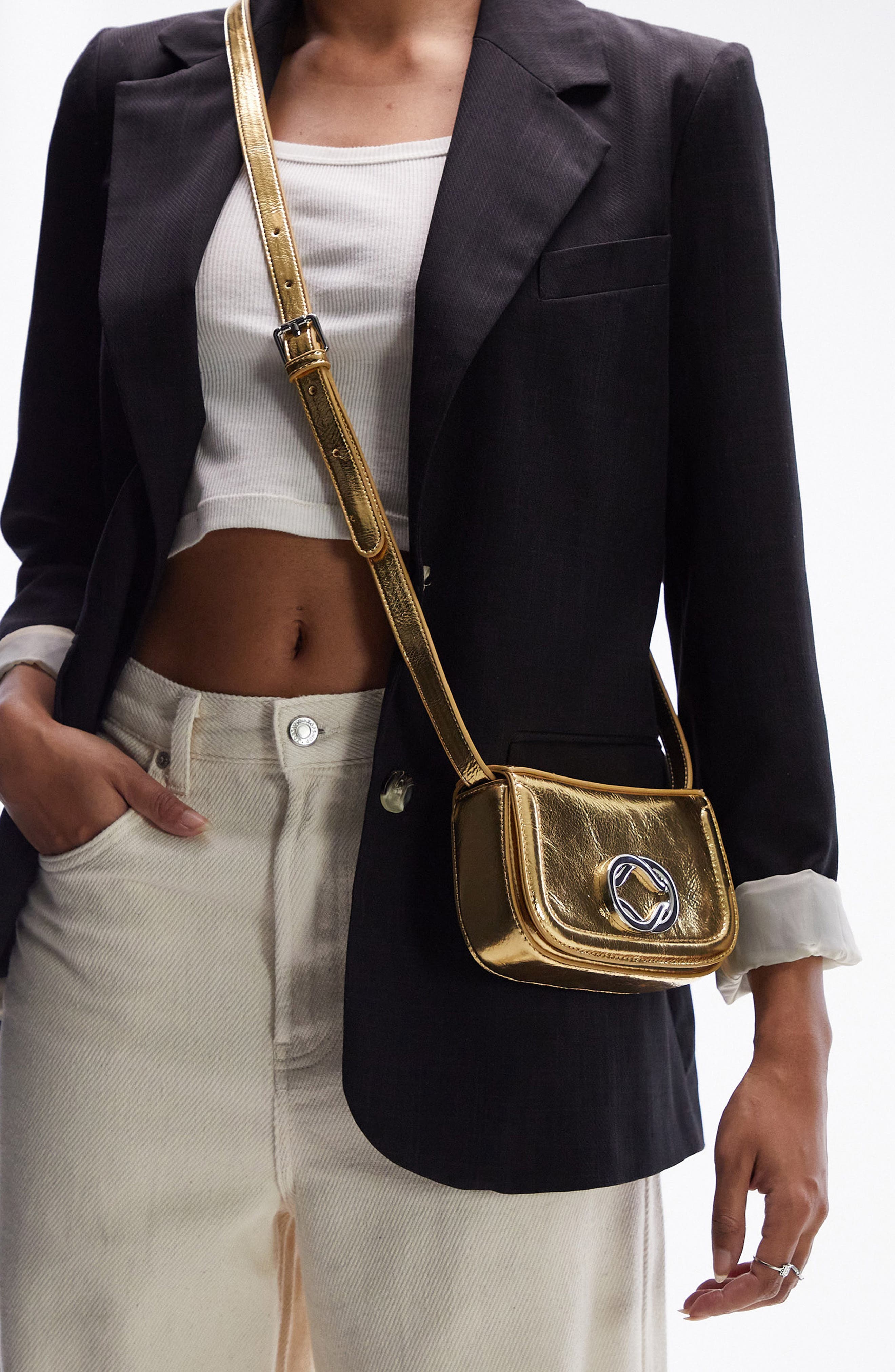 Hardware Crossbody Bag, Main, color, GOLD