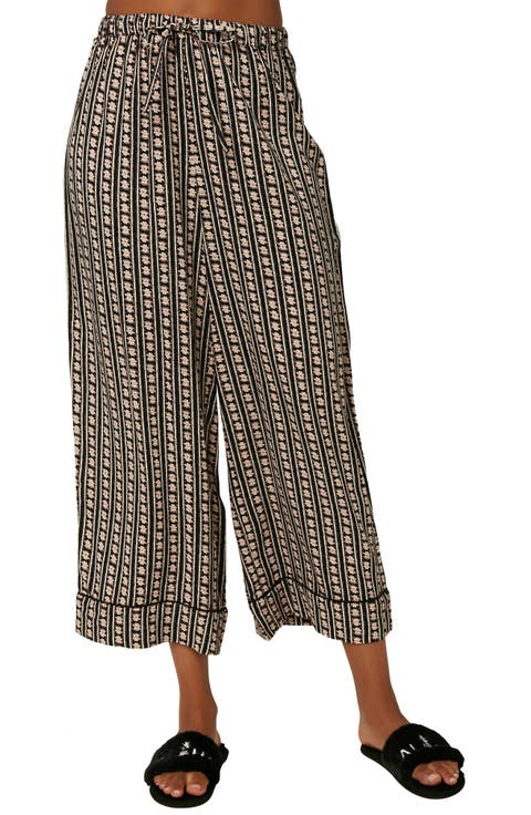 Cosmos Tie Waist Crop Wide Leg Pants