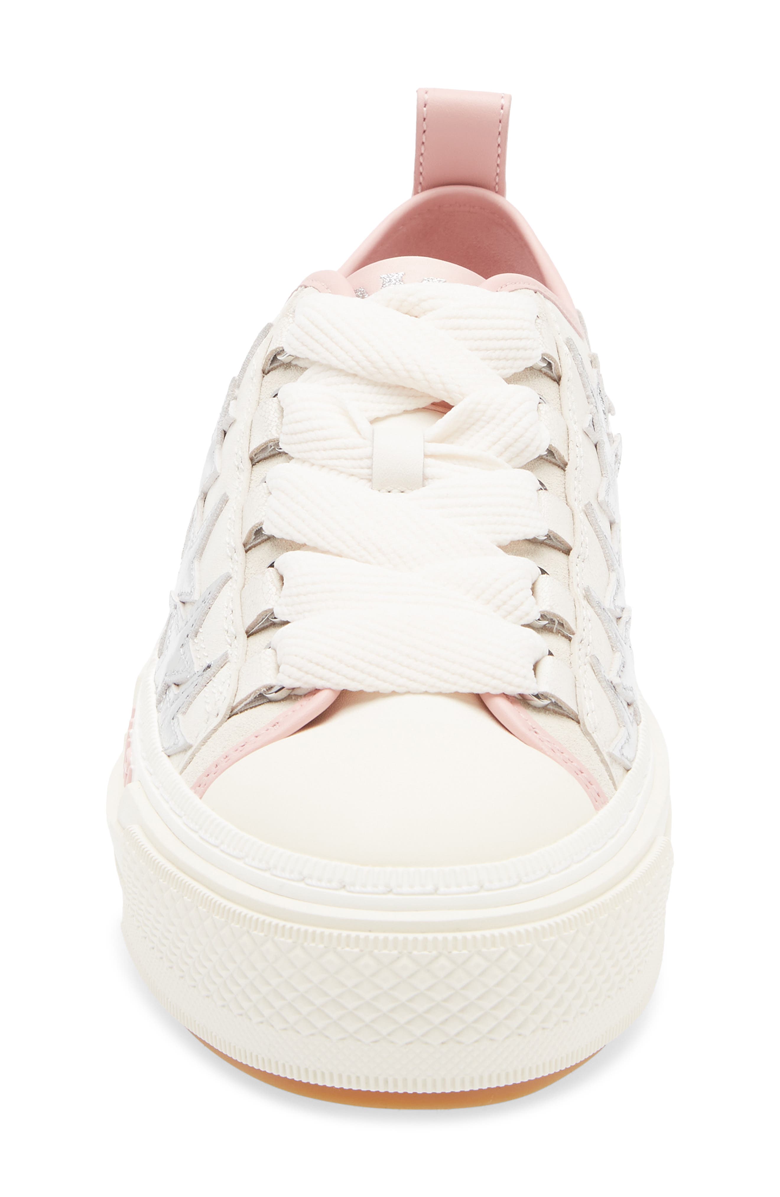 Stars Court Low Top Platform Sneaker, Alternate, color, WHITE/ SILVER/ PINK