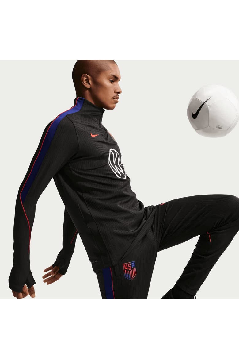 Men's Nike Black USMNT 2026 Strike Elite Dri-FIT ADV Long Sleeve Quarter-Zip Drill Top, Alternate, color, Black