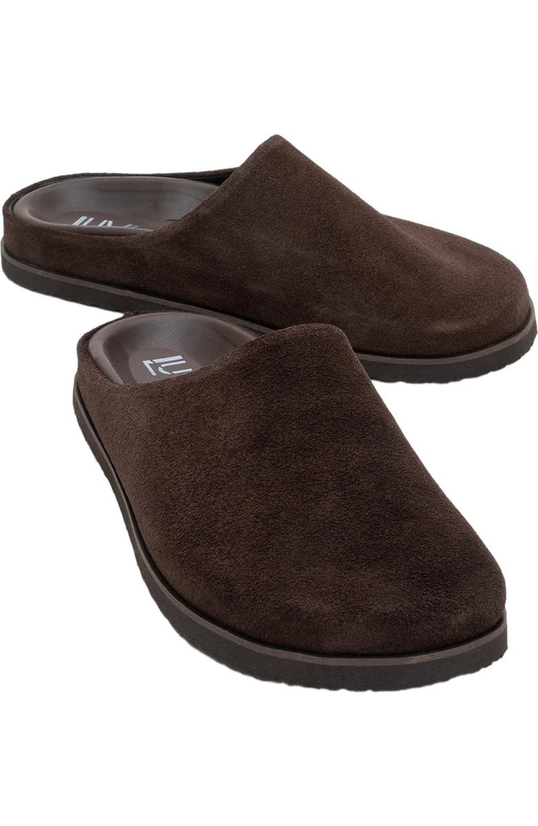 Forever & Always Shoes Space Suede Leather Slide Sandal, Alternate, color, Brown Leather