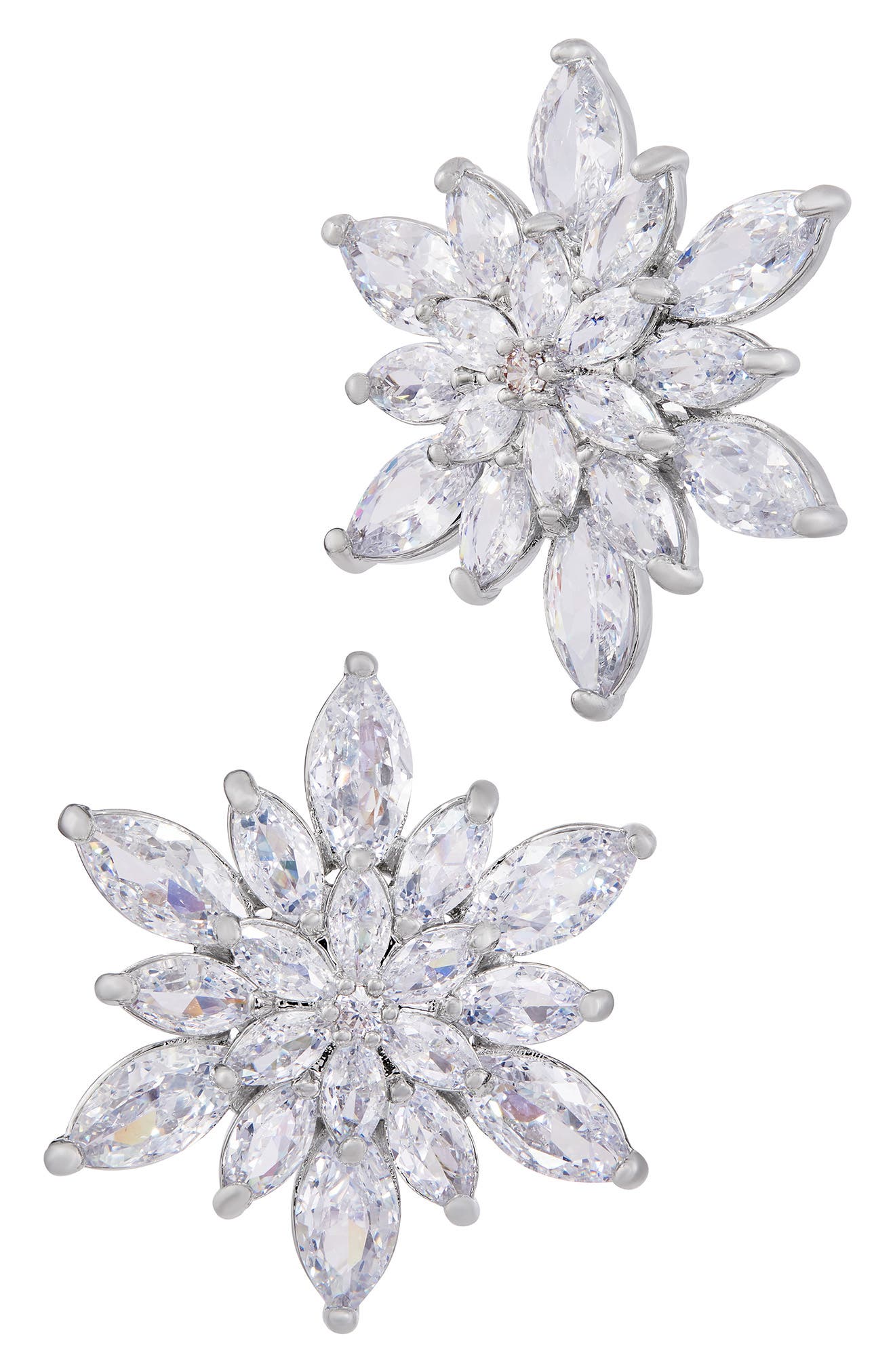 SAVVY CIE JEWELS Star Cubic Zirconia Cluster Stud Earrings