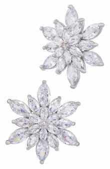 SAVVY CIE JEWELS Star Cubic Zirconia Cluster Stud Earrings