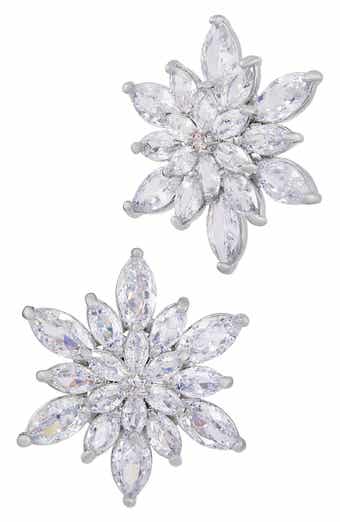 SAVVY CIE JEWELS Star Cubic Zirconia Cluster Stud Earrings
