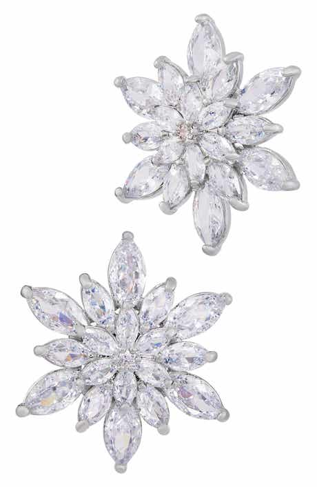 SAVVY CIE JEWELS Star Cubic Zirconia Cluster Stud Earrings