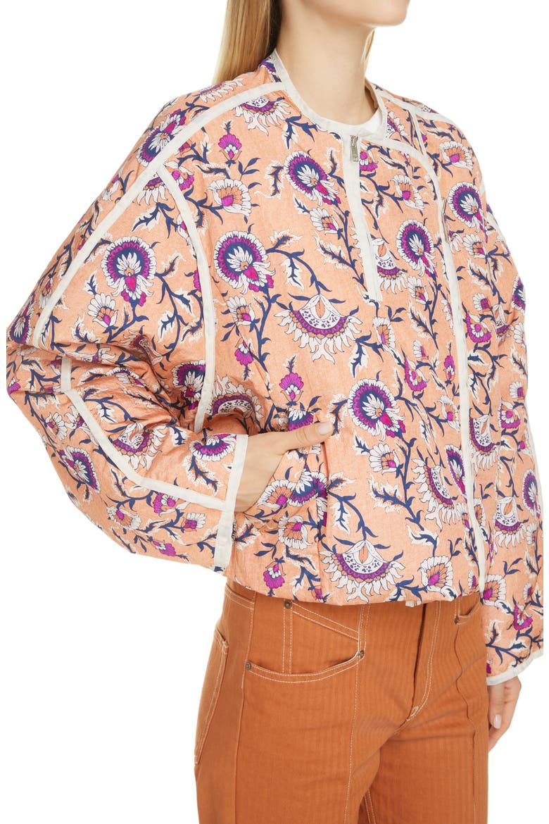 Amidala Floral Print Reversible Asymmetric Crop Jacket, Alternate, color, PAPAYA