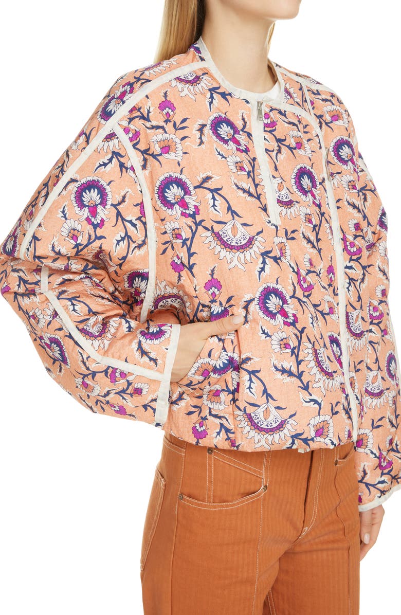 Isabel Marant Amidala Floral Print Reversible Asymmetric Crop Jacket, Alternate, color, 