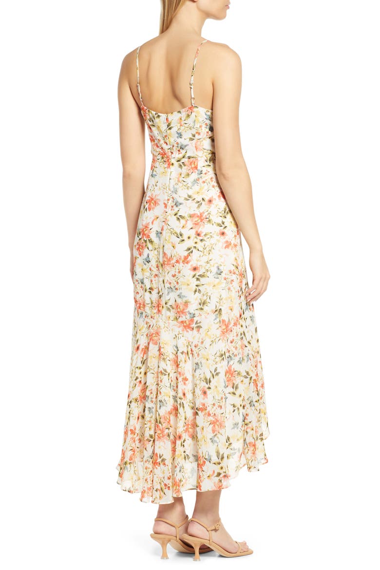 Floral High-Low Faux Wrap Dress, Alternate, color, BLUSH/ MULTI