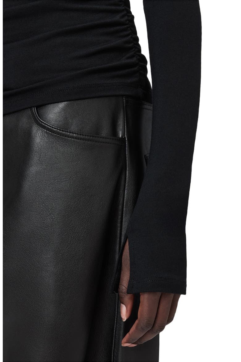 Seyma Asymmetric Neck Jersey Top, Alternate, color, BLACK