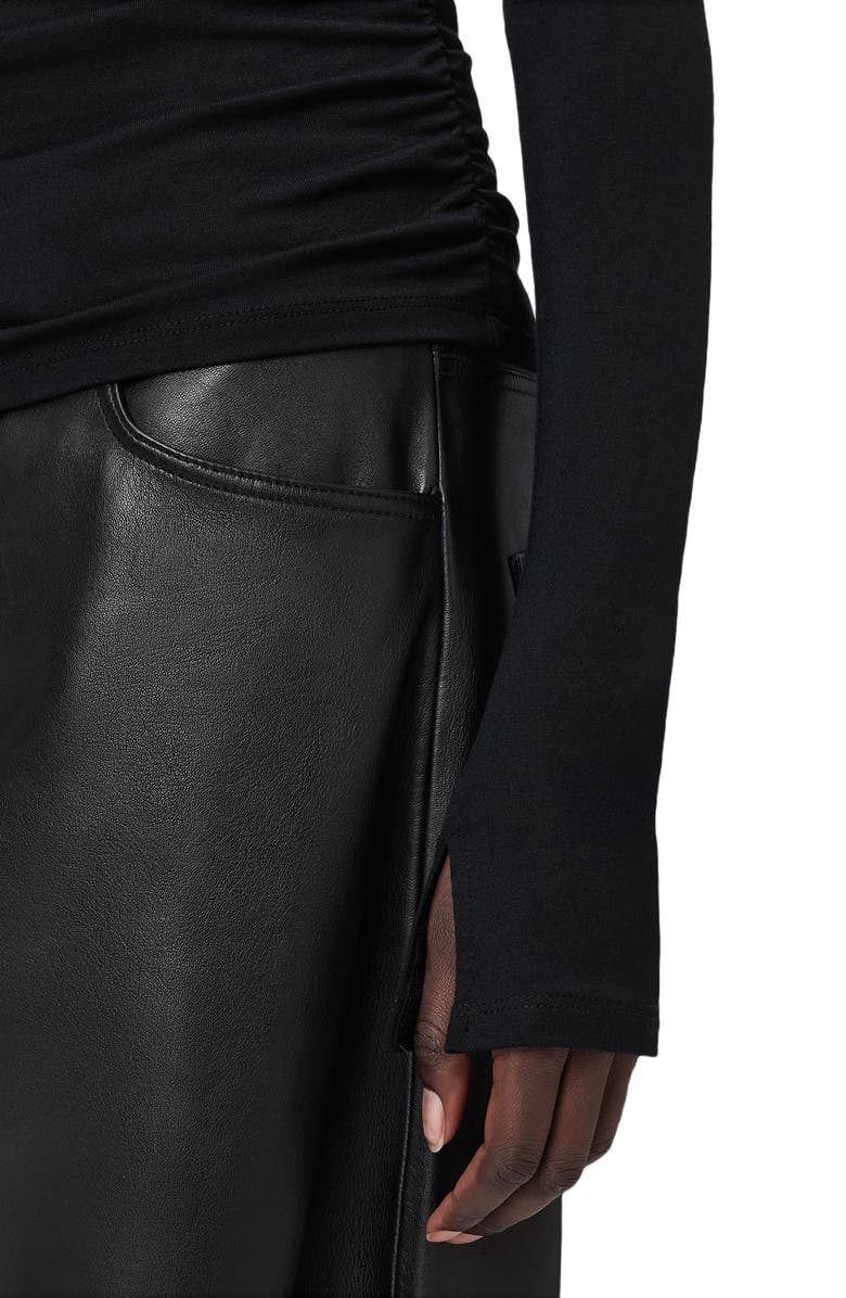 AllSaints Seyma Asymmetric Neck Jersey Top, Alternate, color, Black