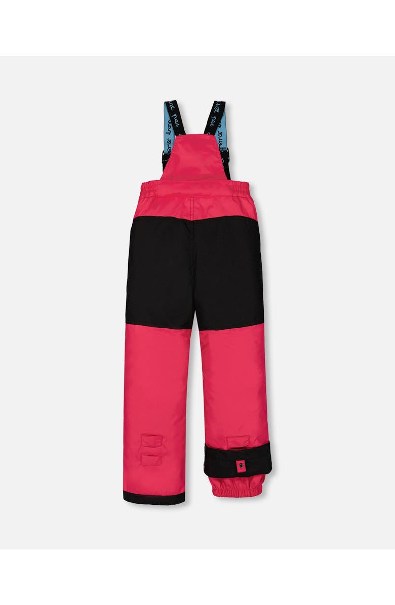 Deux par Deux Girl's Two Piece Snowsuit Black Printed Rose With Fuschia Pink, Alternate, color, 