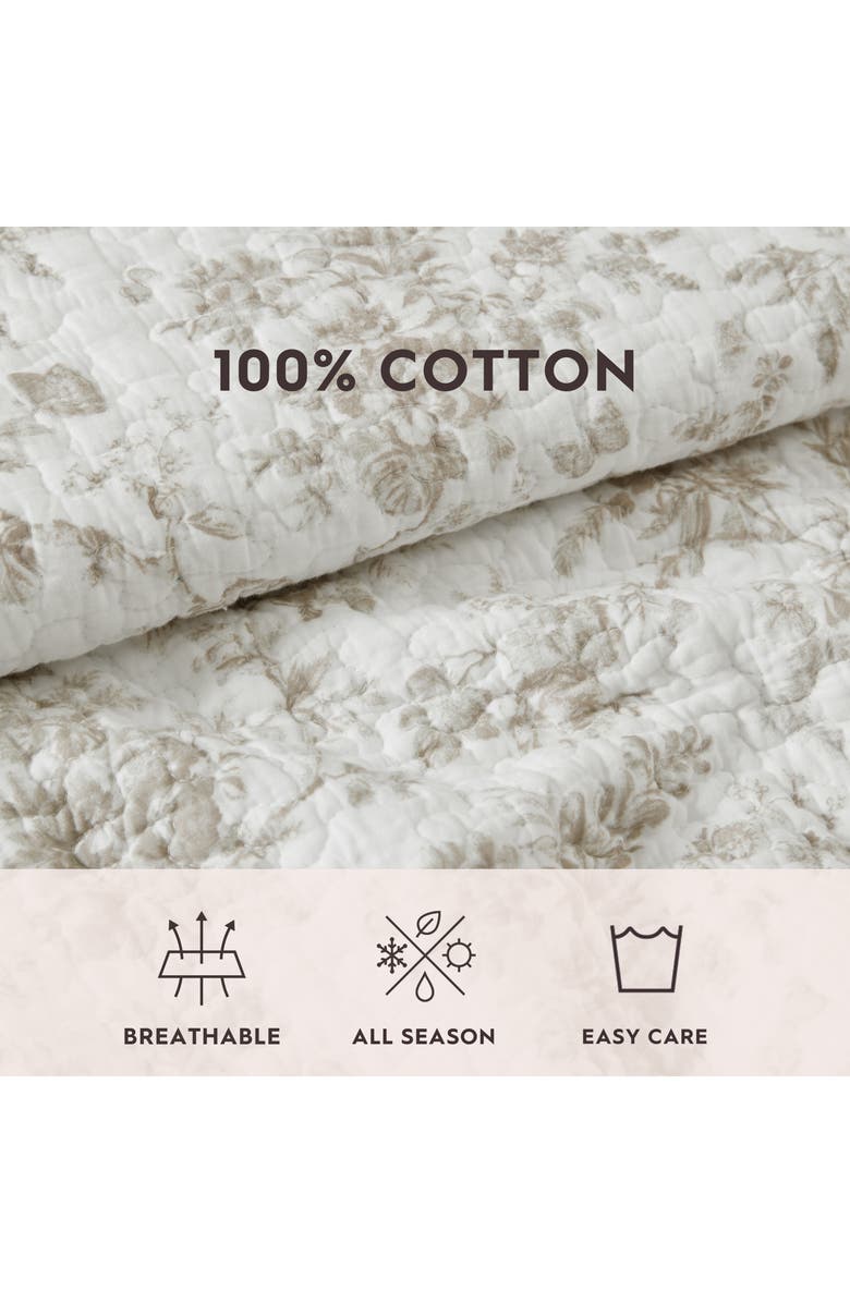 Laura Ashley Walled Garden Quilt & Sham Set, Alternate, color, Mocha