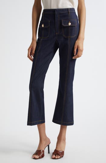 パンツ 00s nicole gimmick pockets flared denim pinner-coated-flared-denim-