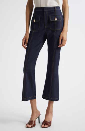 Cinq à Sept Marsha Patch Pocket Kick Flare Jeans