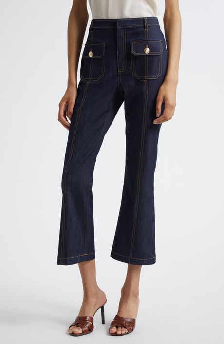 Cinq à Sept Marsha Patch Pocket Kick Flare Jeans