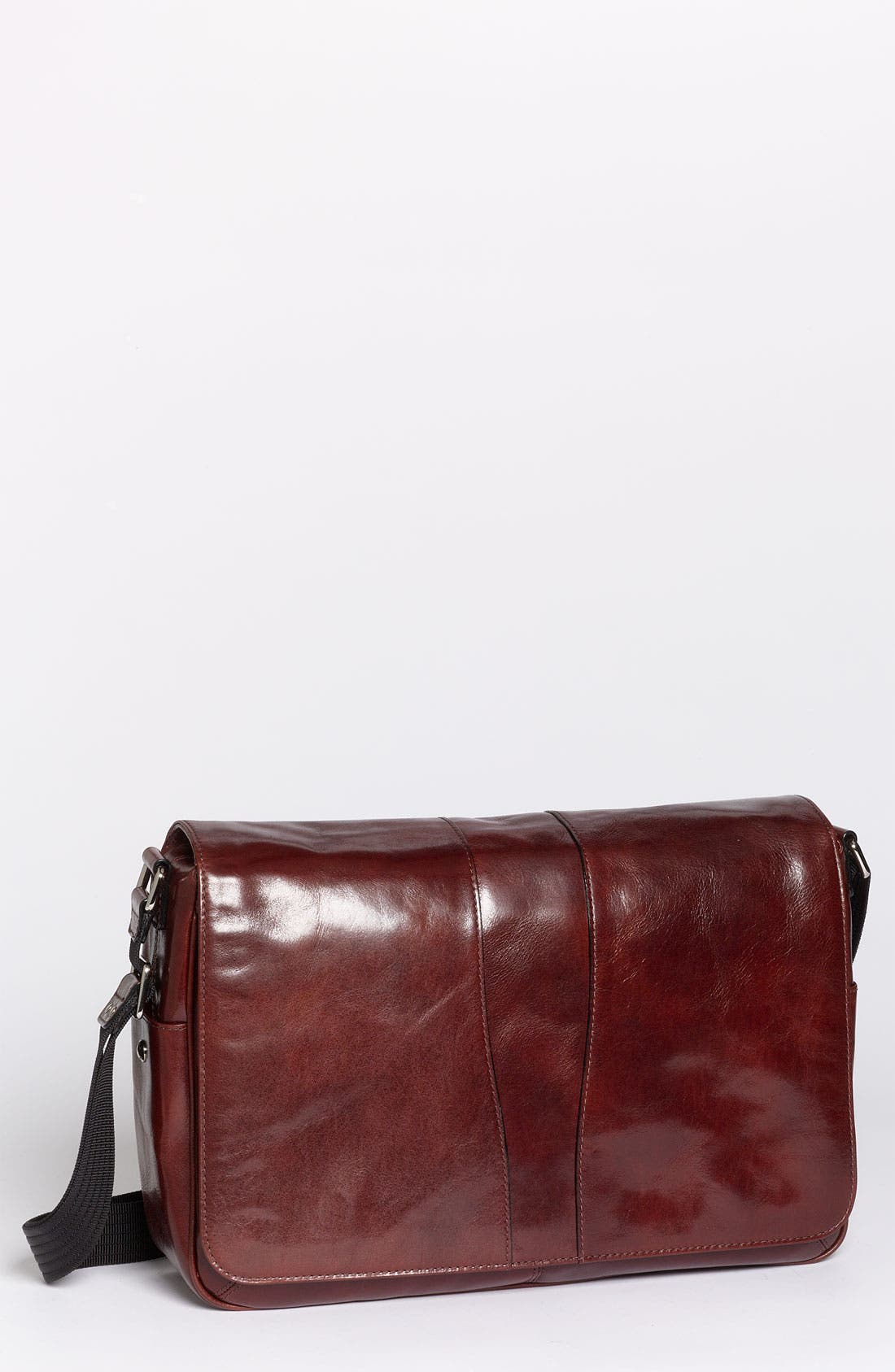 Bosca Leather Messenger Bag, Main, color, 