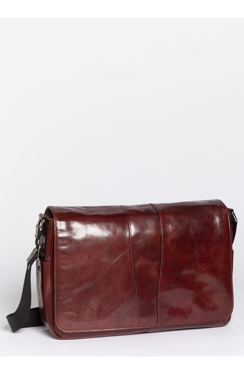Bosca Leather Messenger Bag, Main, color,