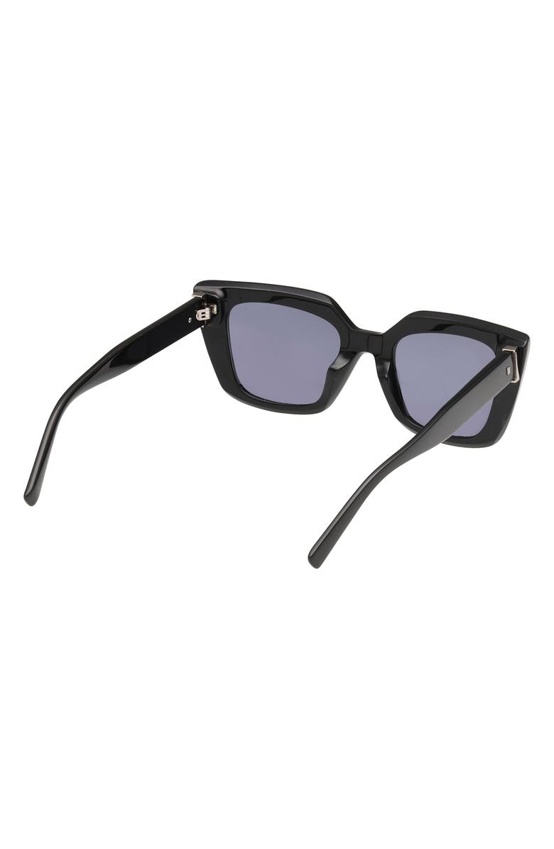 ABERCROMBIE & FITCH 51mm Cat Eye Sunglasses, Alternate, color, Shiny Black / Smoke Lens