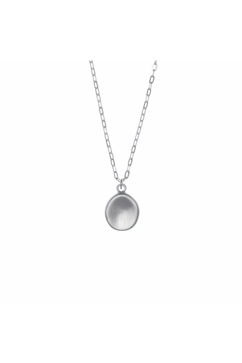 Worry Stone Pendant Necklace by Leesa Storfer, Main, color, Silver-Plated