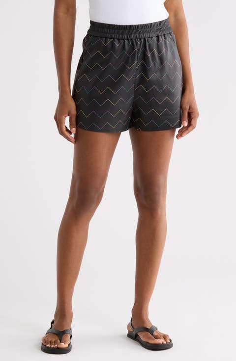 Gessell Embroidered Faux Leather Shorts