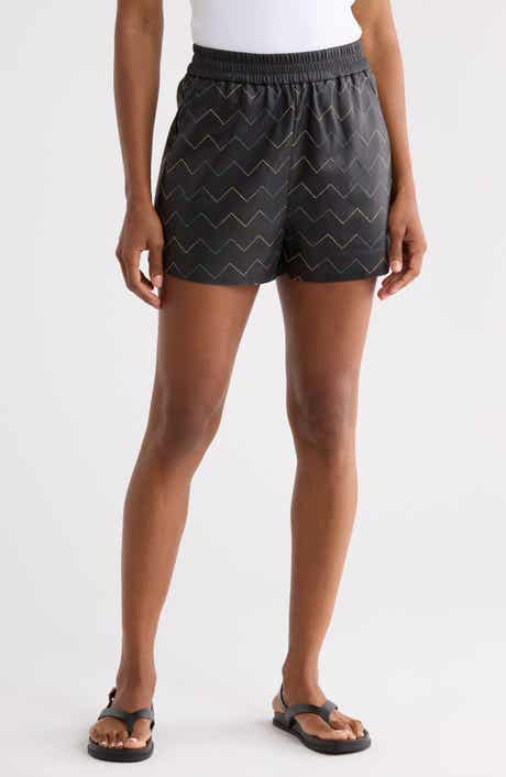 Gessell Embroidered Faux Leather Shorts