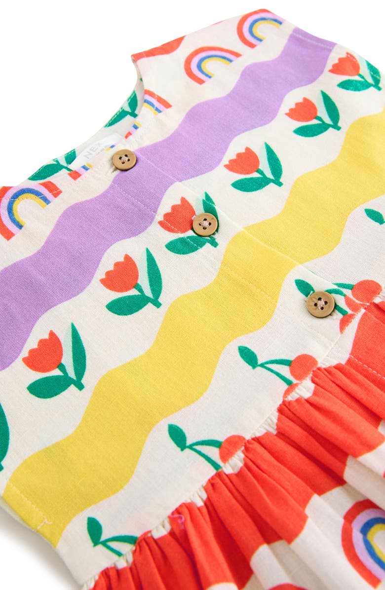 NEXT Kids' Cotton & Linen Button-Up Dress, Alternate, color, Red