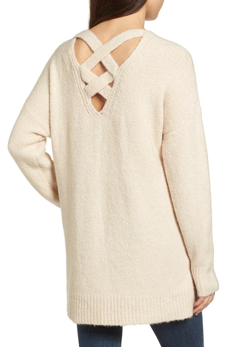 Cross Back Sweater, Alternate, color, IVORY