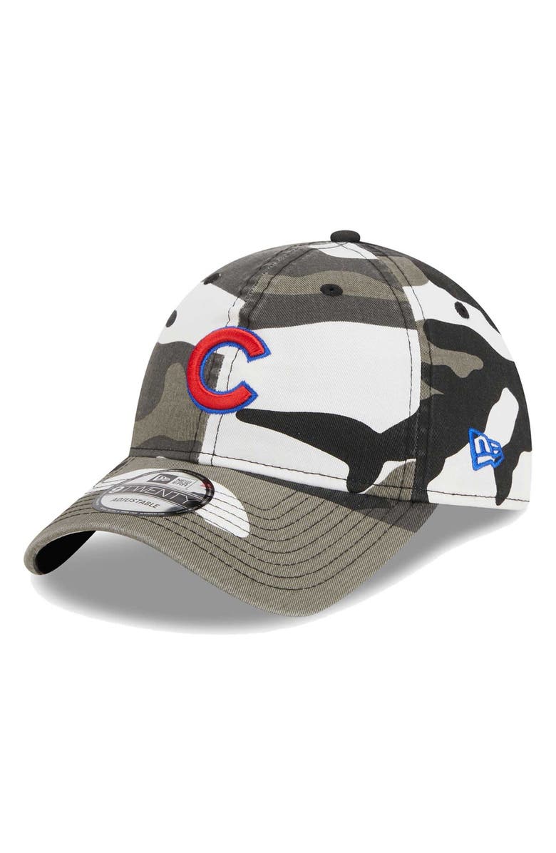 New Era Men's New Era Camo Chicago Cubs Black Camo 9TWENTY Adjustable Hat, Main, color, 