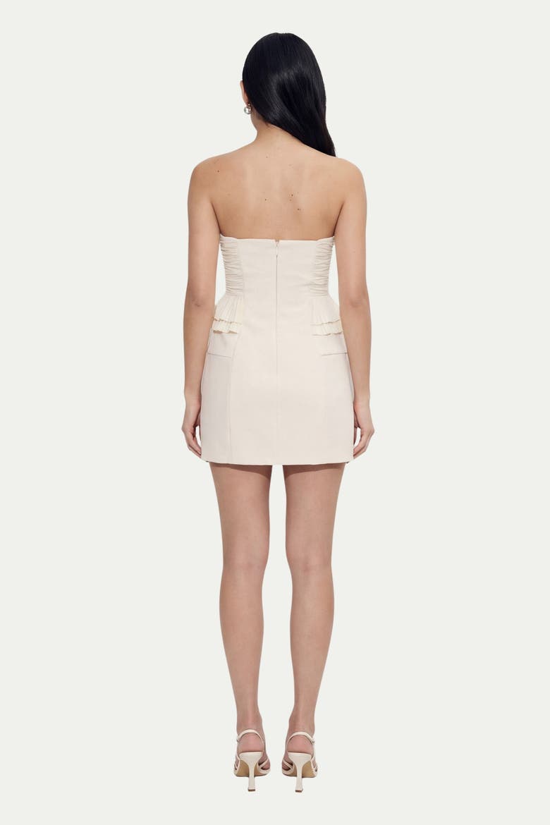 Premium Shirred Bust Mini Dress, Alternate, color, Butter
