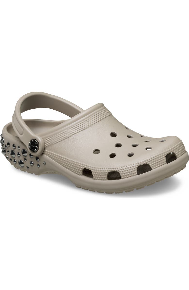 CROCS Studded Classic Clog, Main, color, Taupe