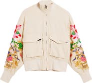 Desigual Embroidered Sleeve Detail Jacket