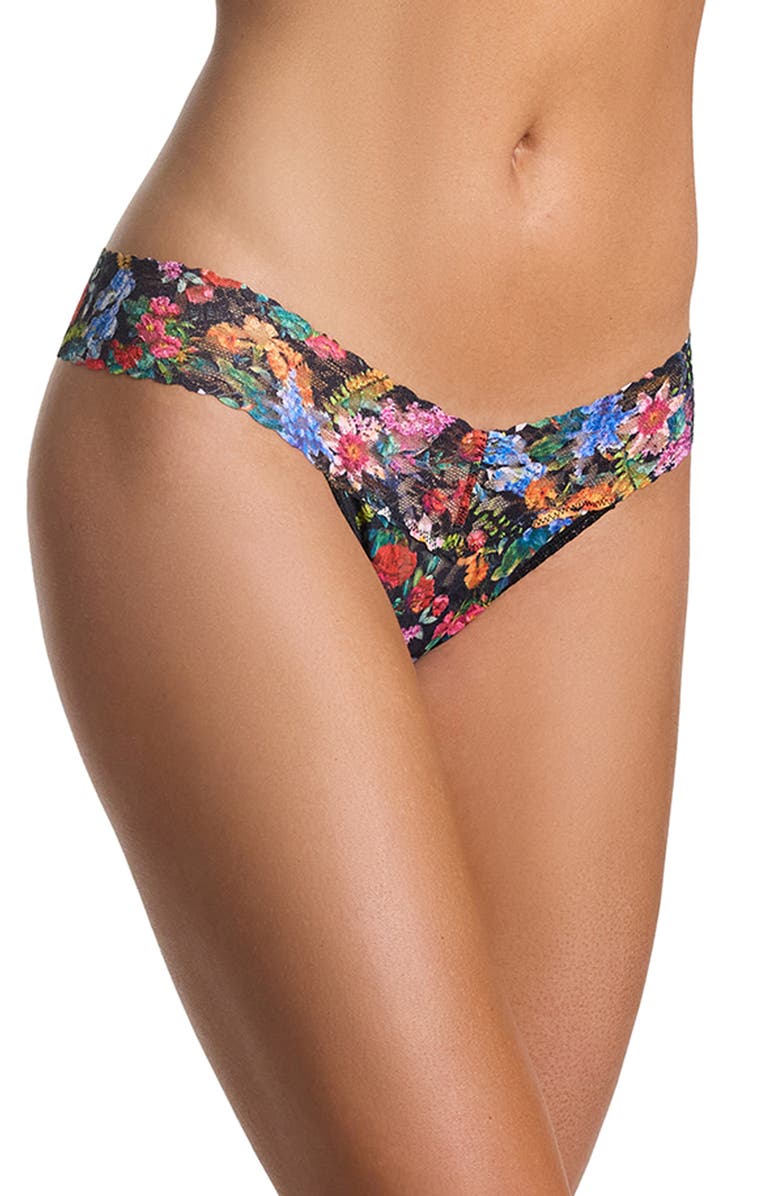 Hanky Panky Print Low Rise Thong, Alternate, color, Hypnotic Black